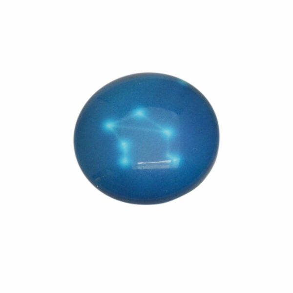 Blauwe ronde cabochon - sterrenbeeld Libra/weegschaal