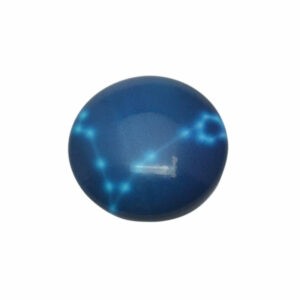 Blauwe ronde cabochon - sterrenbeeld pisces/vissen