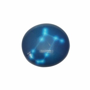 Blauwe ronde cabochon - sterrenbeeld Gemini/Tweelingen