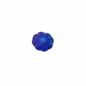 Blauwe ronde kunststof kraal (bloem)