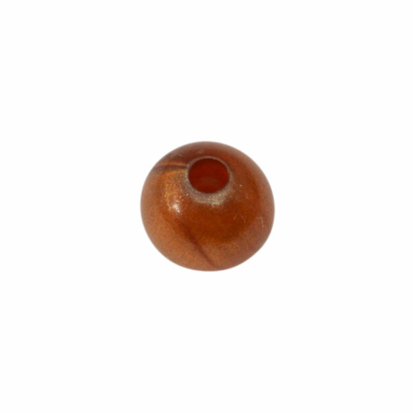 Oranje/bruine ronde kunststof kraal