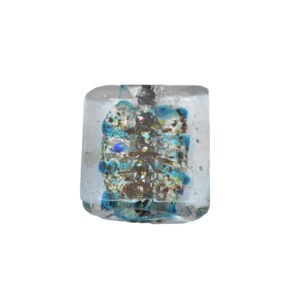 Kristal kleurige/blauwe/zilverkleurige vierkante folie glaskraal