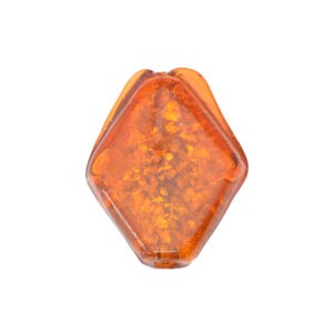 Oranje ruitvormige folie glaskraal