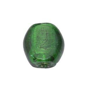 Groene ronde/ovale folie glaskraal