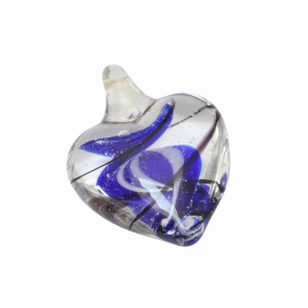 Blauwe, witte en kristal kleurige hartvormige Venetiaanse glaskraal