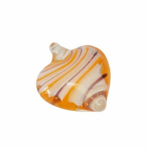 Oranje, paarse, witte en kristal kleurige hartvormige Venetiaanse glaskraal