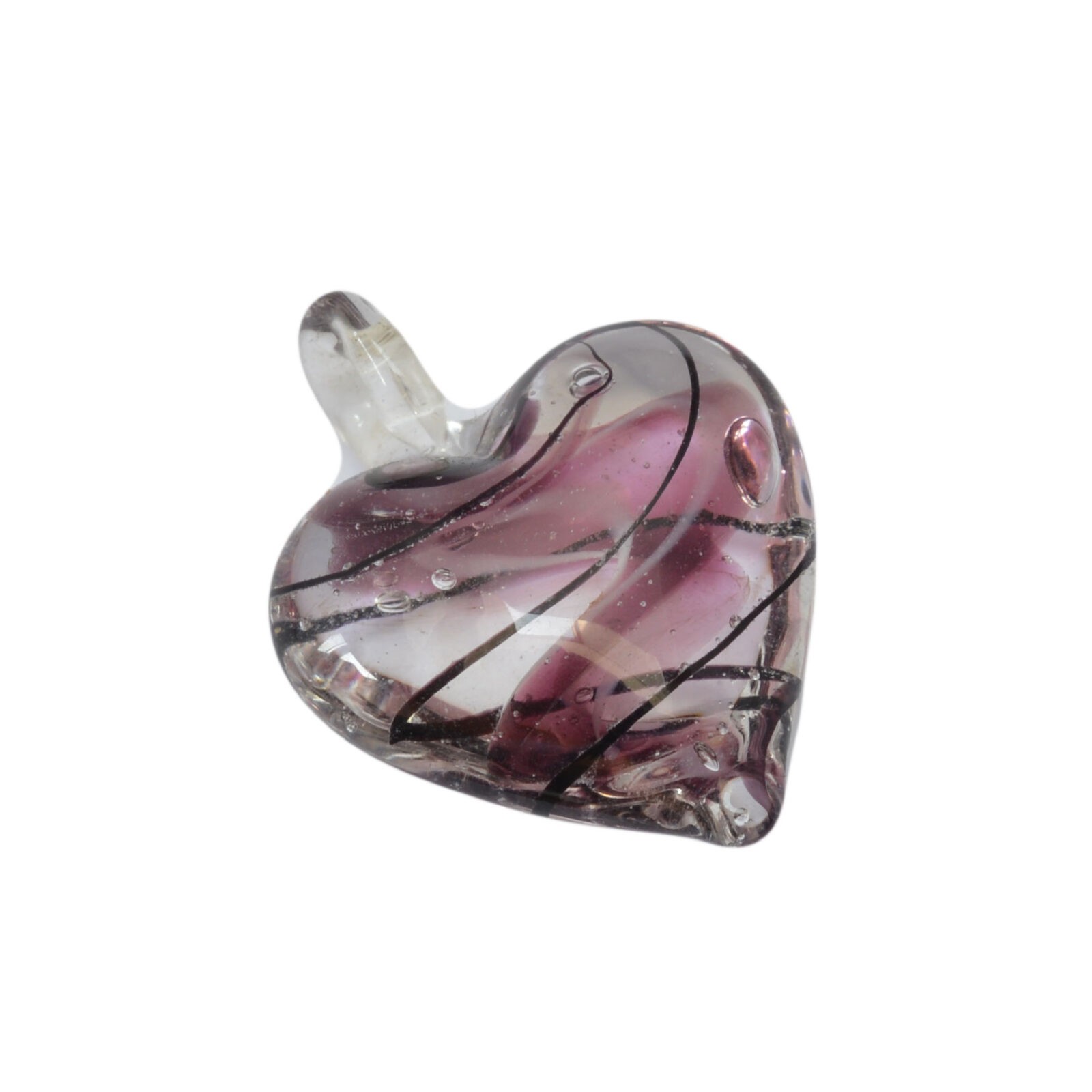 Paarse, witte, zwarte en kristal kleurige hartvormige Venetiaanse glaskraal