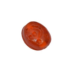 Oranje ovale glaskraal – keramiek (met tekening)