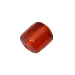 Oranje ronde glaskraal – keramiek