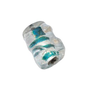 Kristal kleurige/zilverkleurige/turquoise rechthoekige folie glaskraal met inkeping