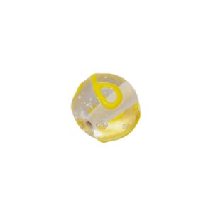 Kristal kleurige/gele ronde glaskraal – keramiek