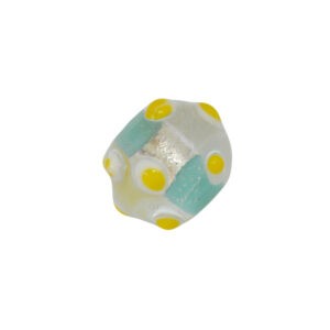 Witte/gele/kristal kleurige/lichtblauwe/zilverkleurige ronde glaskraal – keramiek