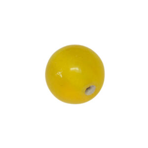 Gele ronde glaskraal – keramiek