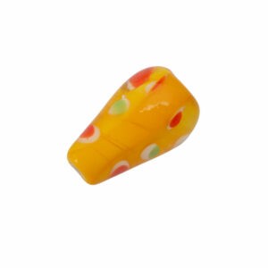 Oranje/gele/witte/rode/groene glaskraal – keramiek in de vorm van een druppel