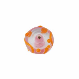 Kristal kleurige/oranje/roze ronde glaskraal – keramiek