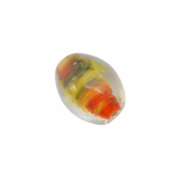 Kristal kleurige ovale glaskraal - keramiek met regenboogkleuren