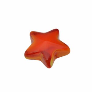 Oranje/rode/gele ronde glaskraal – keramiek in de vorm van een ster