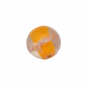 Kristal kleurige/oranje/roze ronde glaskraal - keramiek