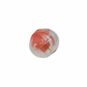 Kristal kleurige/rode meloenvormige glaskraal - keramiek