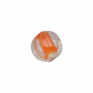 Kristal kleurige/oranje meloenvormige glaskraal - keramiek