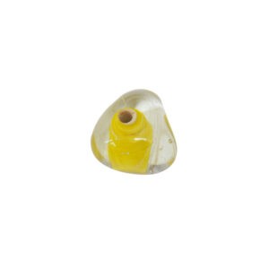 Kristal kleurige/gele driehoekige glaskraal – keramiek