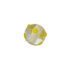 Kristal kleurige/gele ronde glaskraal – keramiek (13 mm)