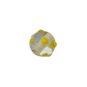 Kristal kleurige/gele ronde glaskraal – keramiek