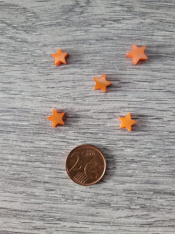 Oranje schelp kraal in de vorm van een ster 2