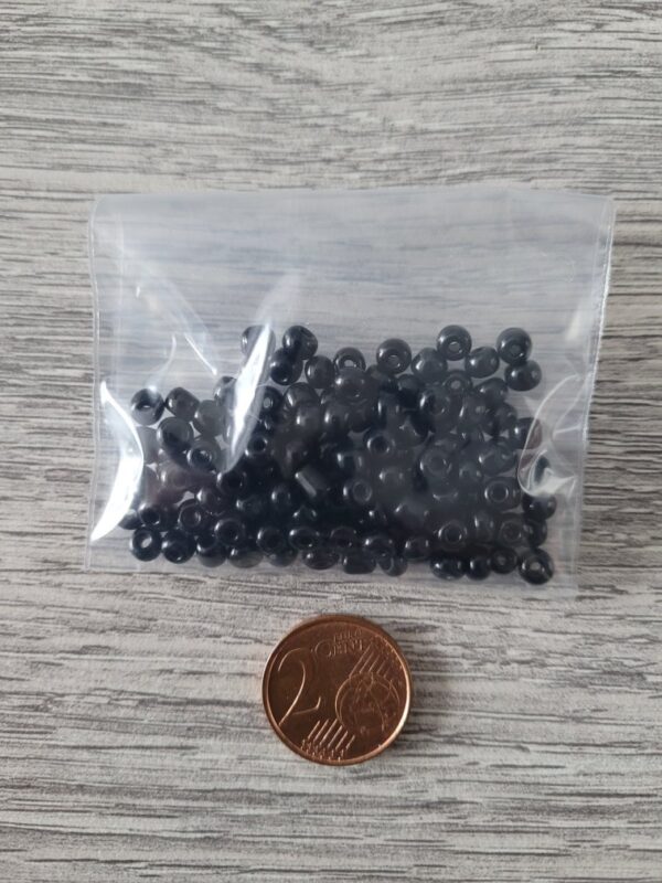 Zwarte rocailles 6/0 4 mm (glas) - 10 gr 2