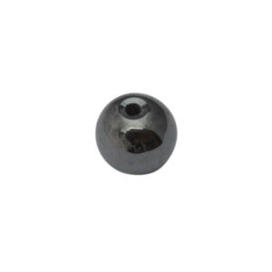 Grijze/zwarte ronde glaskraal (8 mm)