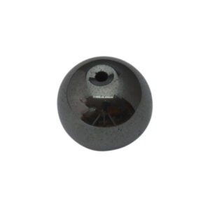 Grijze/zwarte ronde glaskraal (12 mm)