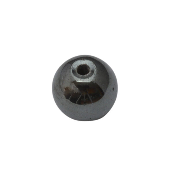 Grijze/zwarte ronde glaskraal (10 mm)