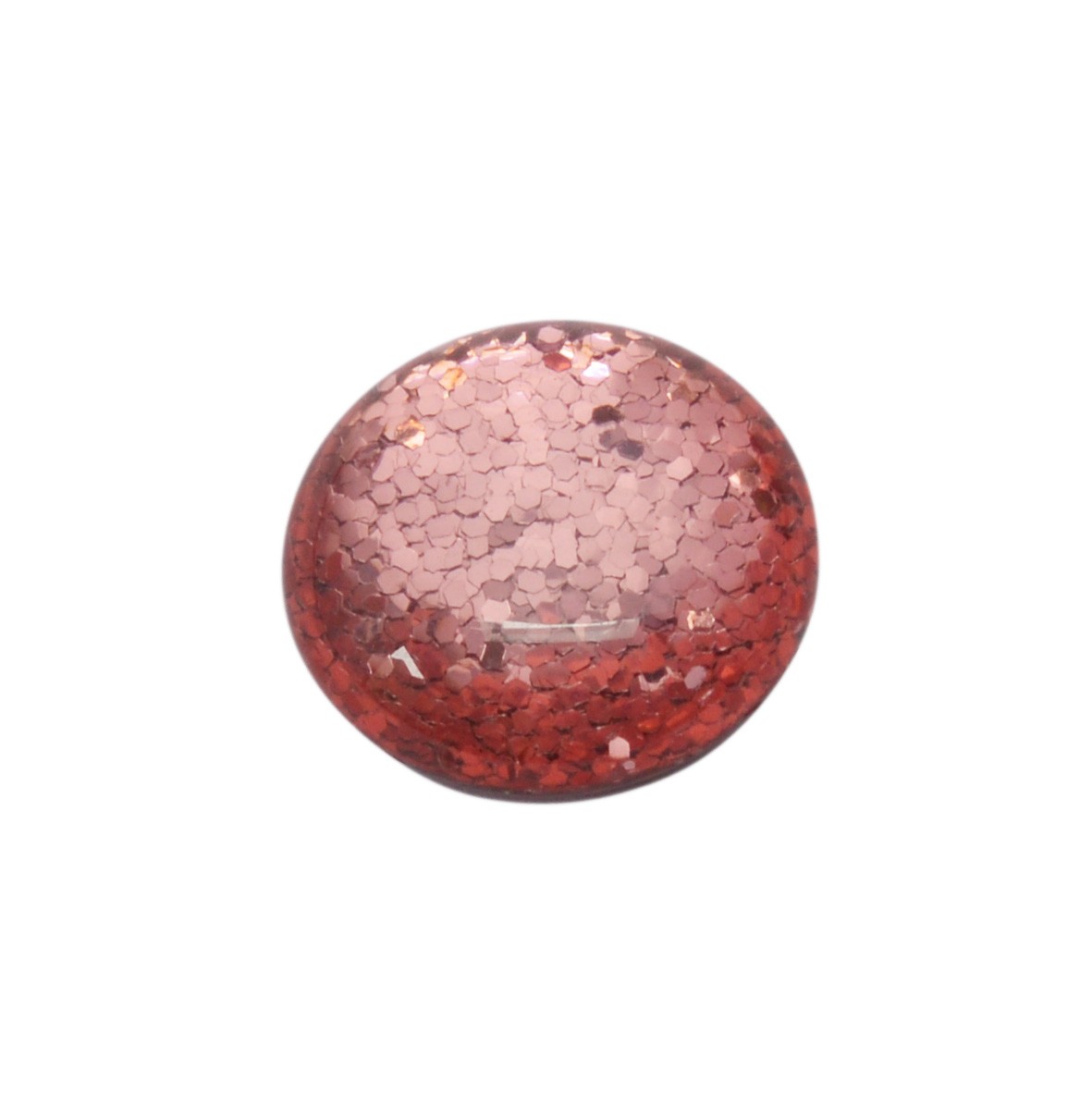 Roze ronde Polaris glanzende glitter cabochon