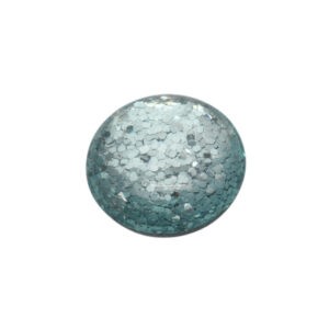 Blauwe ronde Polaris glanzende glitter cabochon