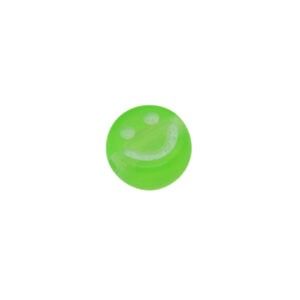 Groene/witte ronde acryl kraal met smile