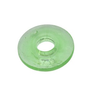 Groene ronde glaskraal (donut)