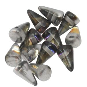 Kristal kleurige/zilverkleurige Tsjechische glaskraal (spike)