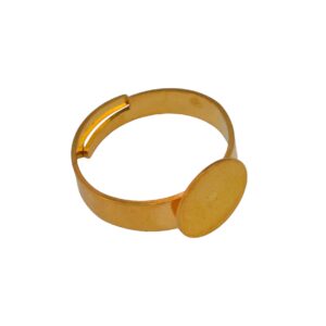 Goudkleurige ring met glue pad (10 mm)