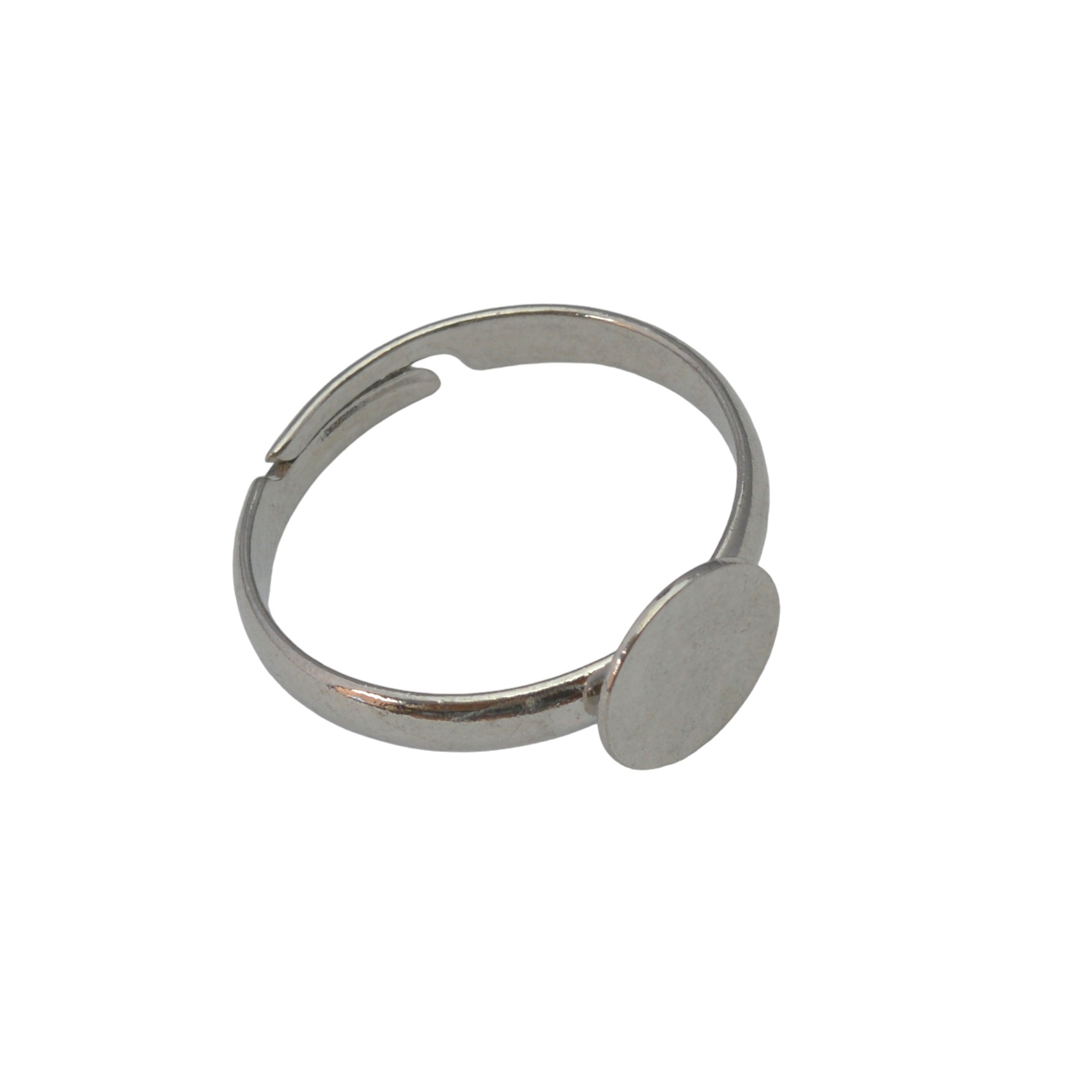 Zilverkleurige ring met glue pad (8 mm)