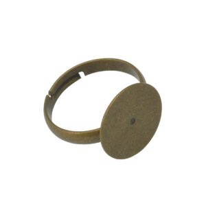 Bronskleurige ring met glue pad (14 mm)