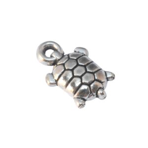 Zilverkleurige bedel – schildpad