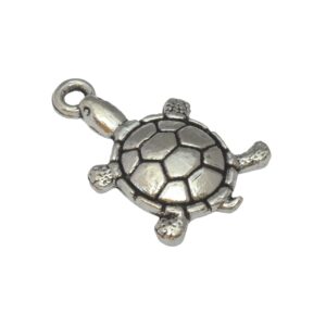 Zilverkleurige bedel – schildpad