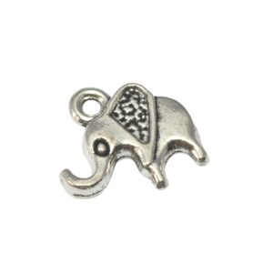 Zilverkleurige bedel – olifant