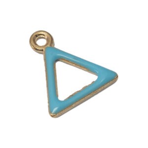 Goudkleurige/blauwe bedel - driehoek