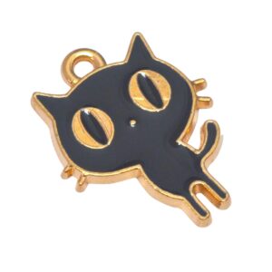 Zwarte/goudkleurige bedel – kat