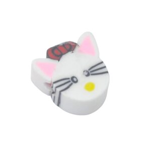 Witte/rode/zwarte/roze/gele polymeer kraal – kat