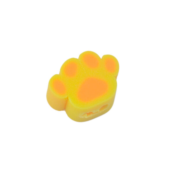 Gele/oranje polymeer kraal - hondenpoot