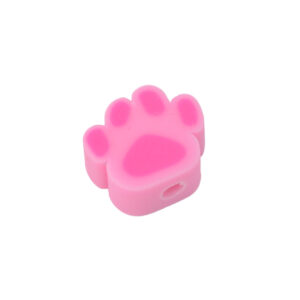 Roze polymeer kraal - hondenpoot