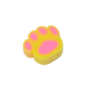 Gele/roze polymeer kraal - hondenpoot