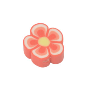 Rode/gele/witte polymeer kraal in de vorm van een bloem